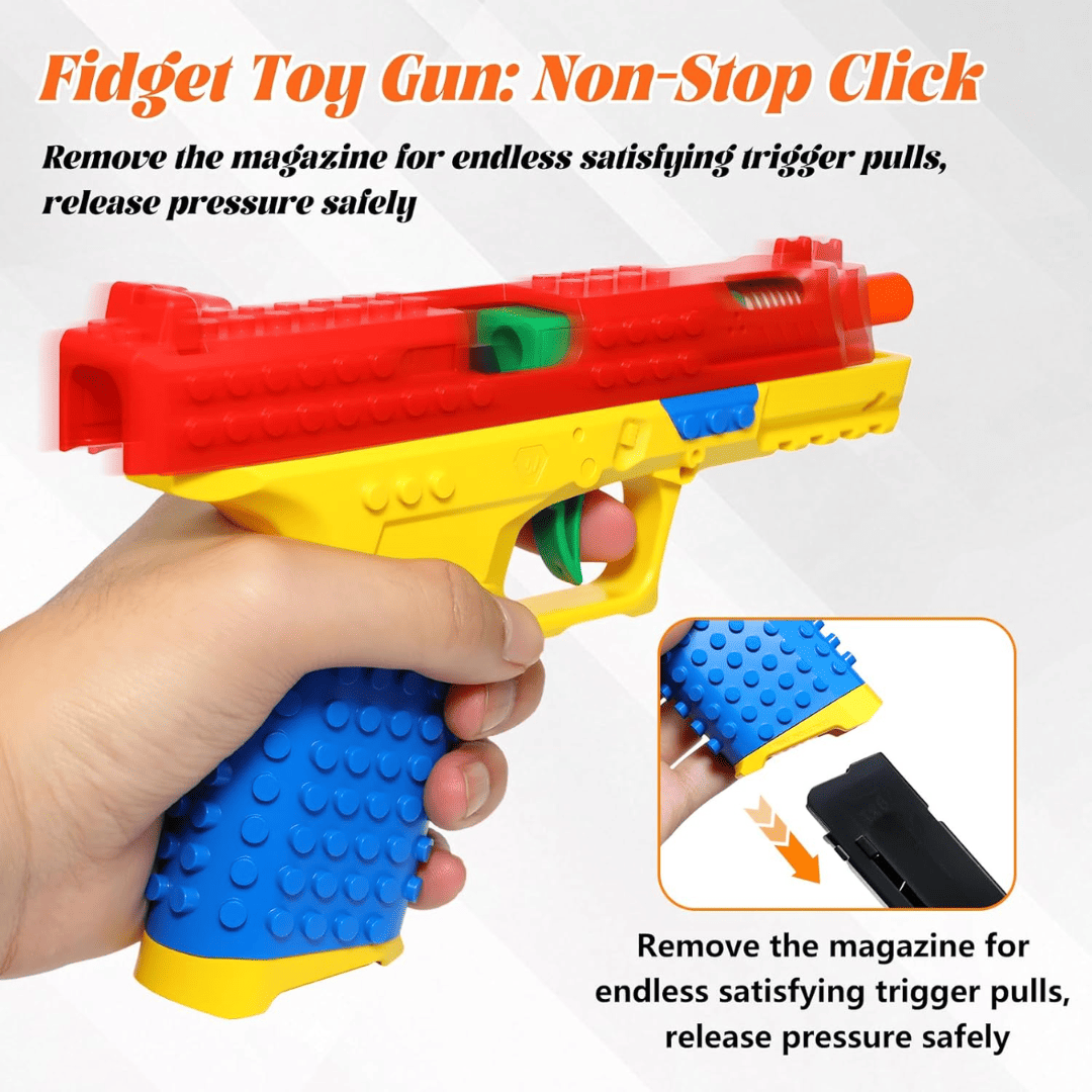 Brick Blast fidget toy gun function